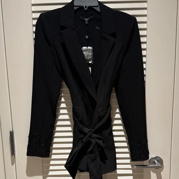 Badgley Mischka Beaded Back Panel Wrap Blazer - Picture 6 of 6